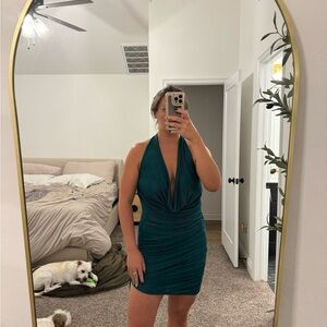 Green mini dress